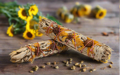 Extra Large Sage Smudge Bundle with Sunflowers