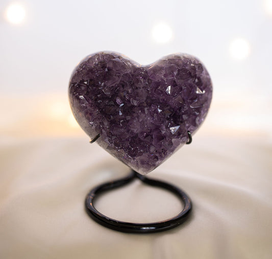 Amethyst Heart on Stand