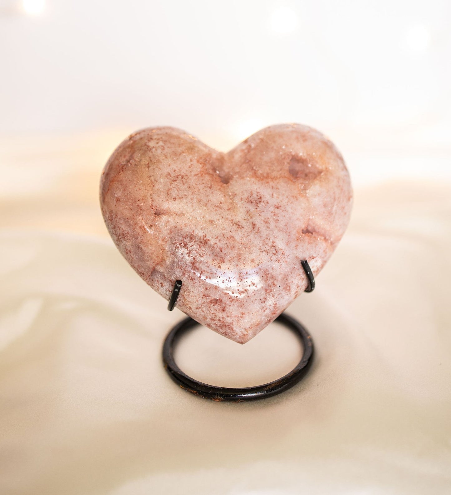 Pink Amethyst Heart on Stand