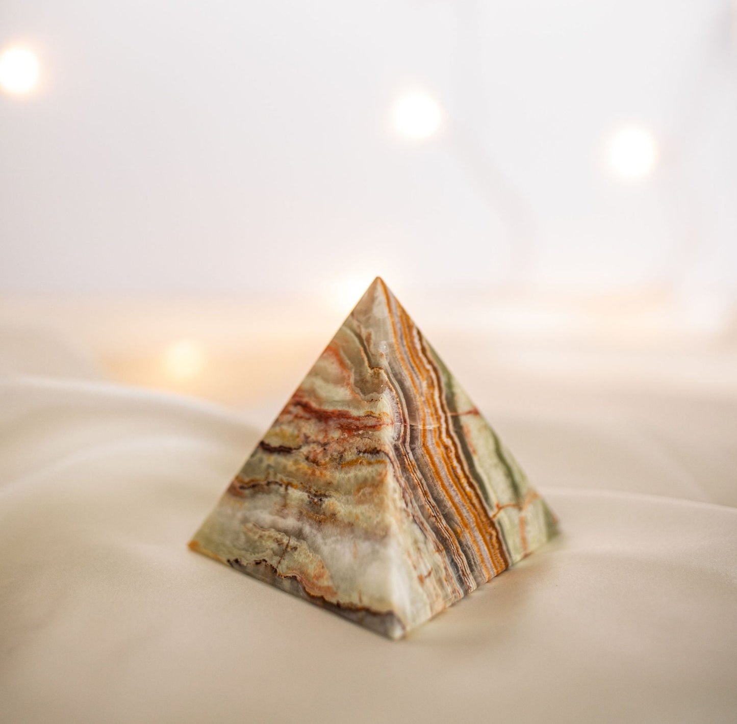 Banded Calcite Pyramid Large #1