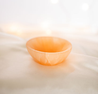 Peach Selenite Bowl