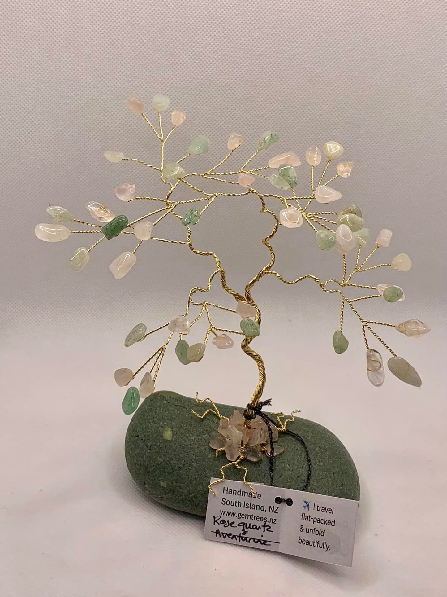 Rose Quartz & Aventurine Gemstone Tree #1