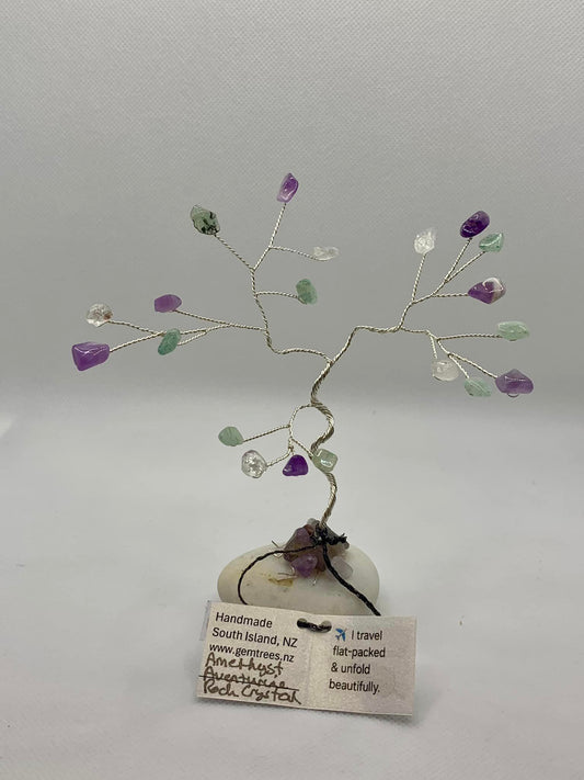 Amethyst, Quartz & Aventurine Gemstone Tree