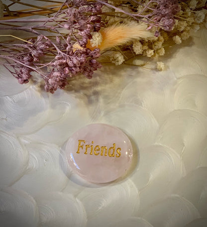 Rose Quartz Flat Stones (with image or word)