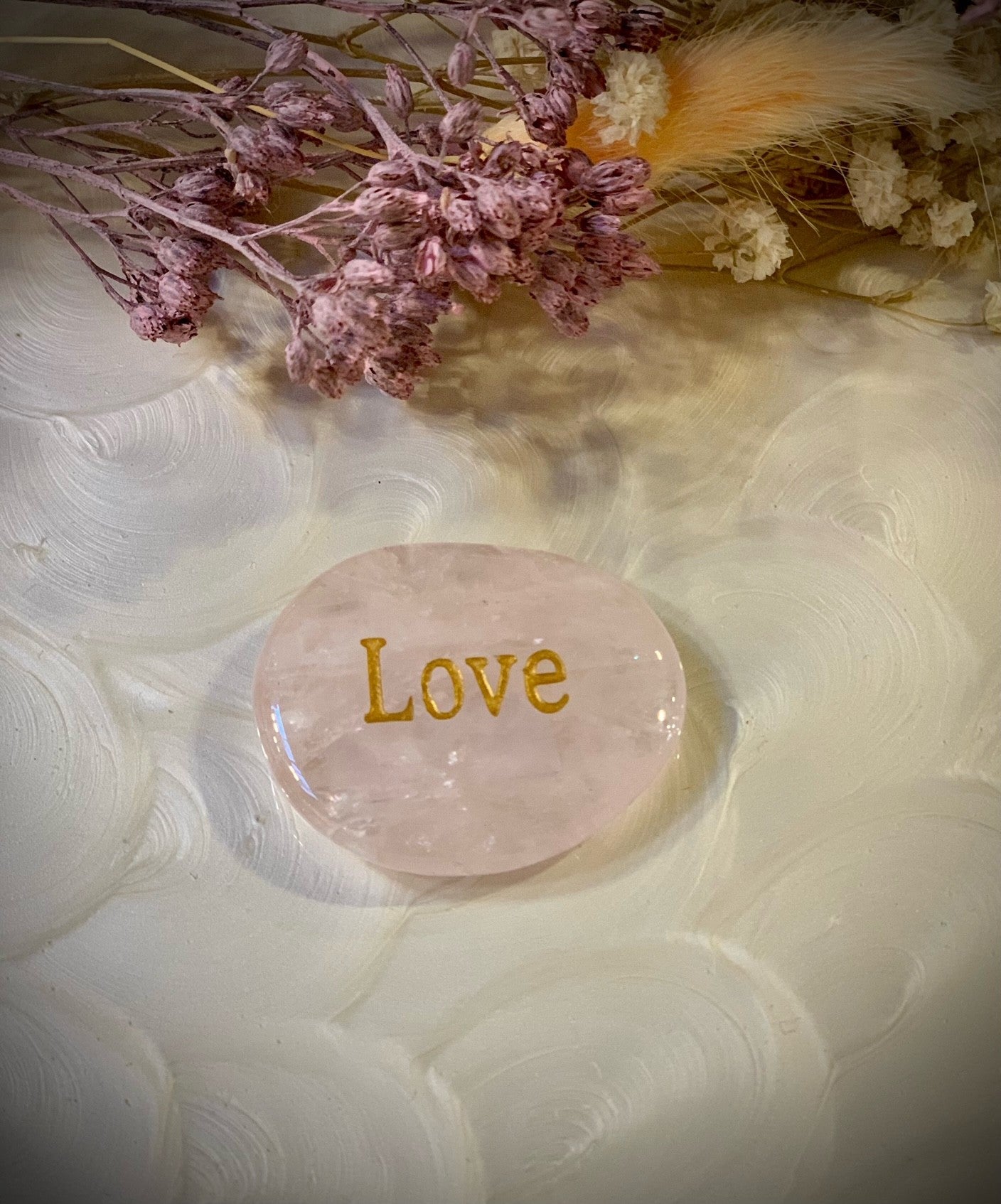 Rose Quartz Flat Stones (with image or word)