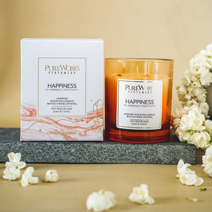 Pure Works Crystal Energy Candle - Happiness