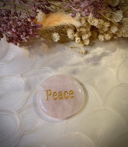 Rose Quartz Flat Stones (with image or word)