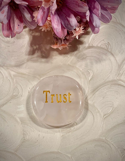 Rose Quartz Flat Stones (with image or word)