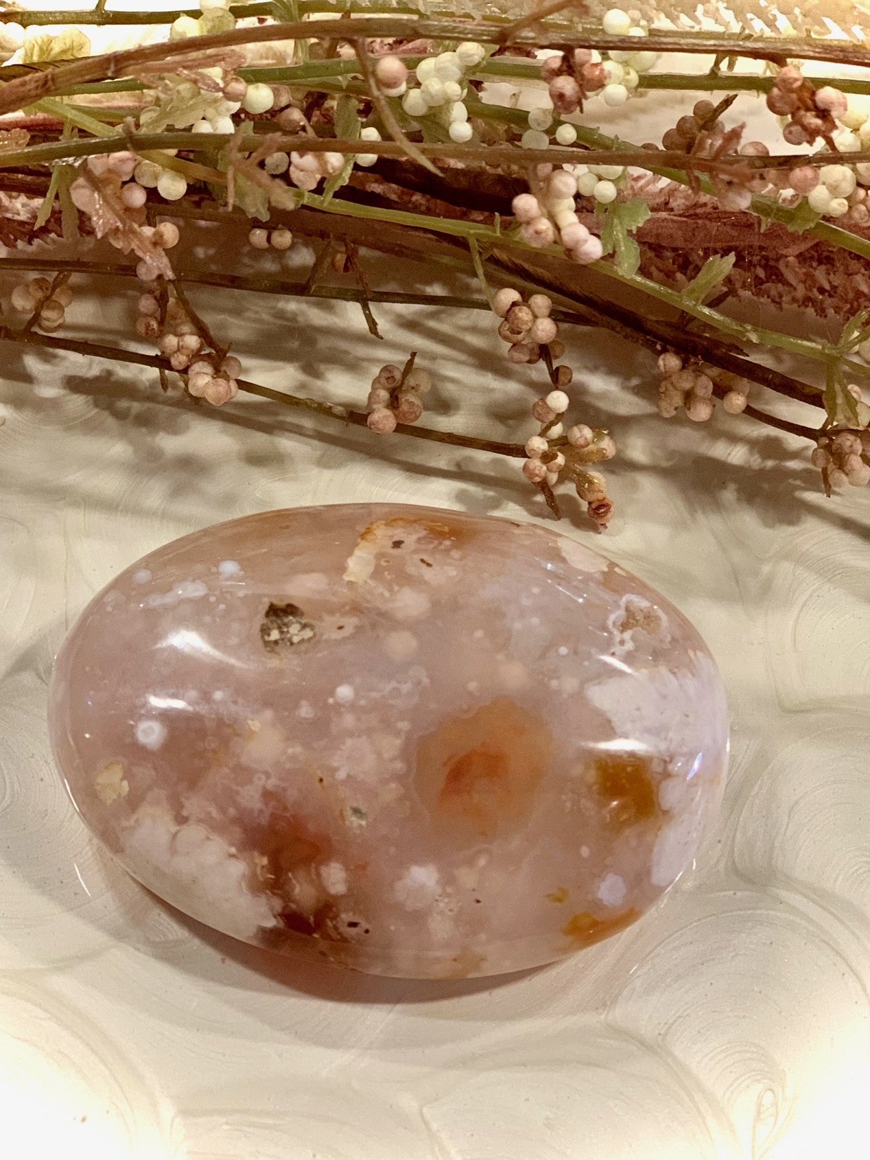 Flower Agate Palmstone