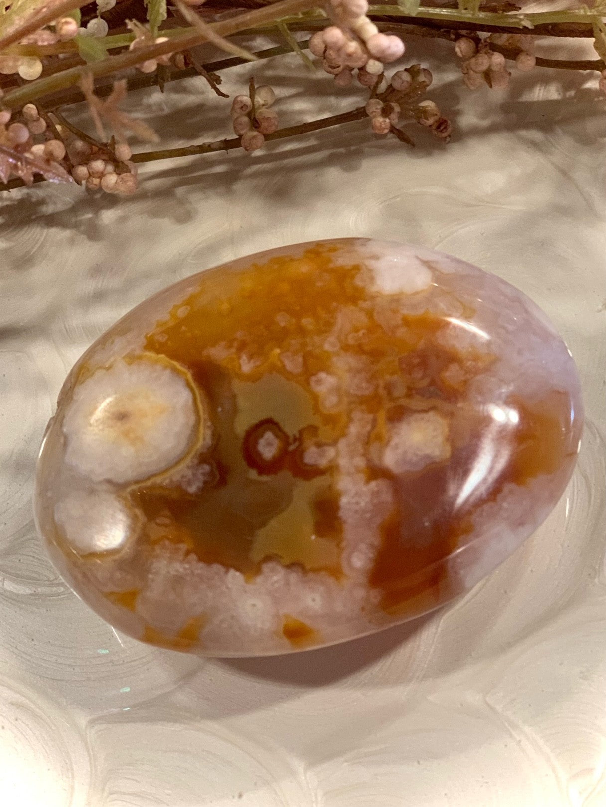 Flower Agate Palmstone