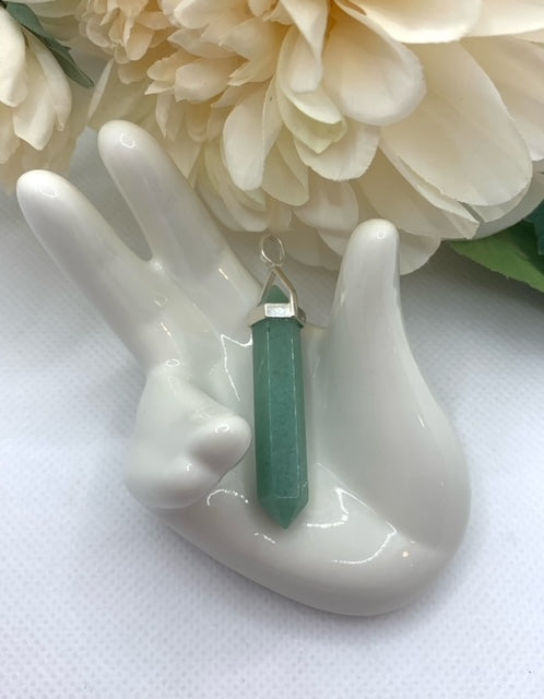 Green Aventurine Double Point Pendant