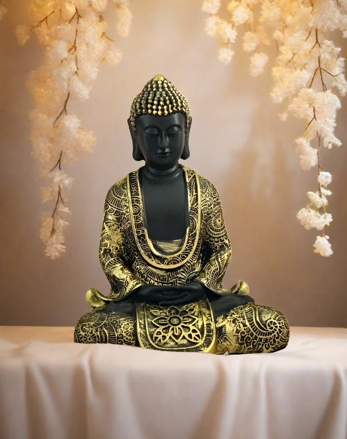 Black and Gold Buddha - Dhyana Hand Pose