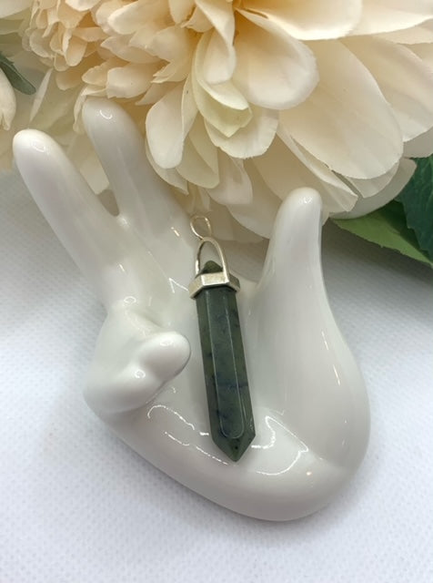 Nephrite Jade Double Point Pendant