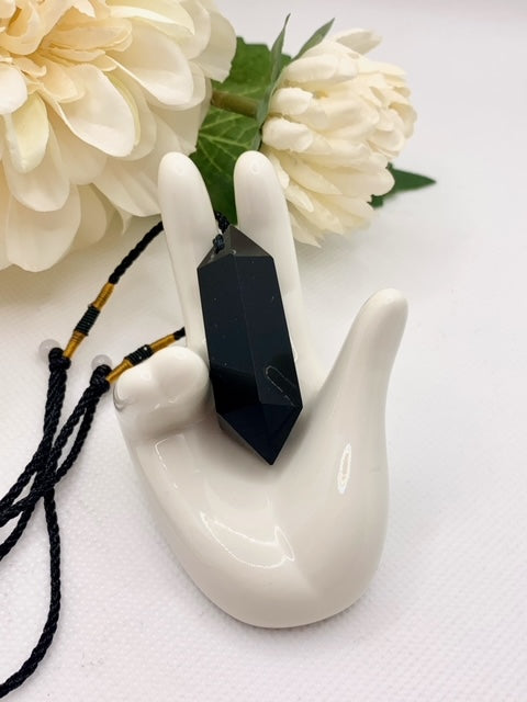 Obsidian Double Point Pendant