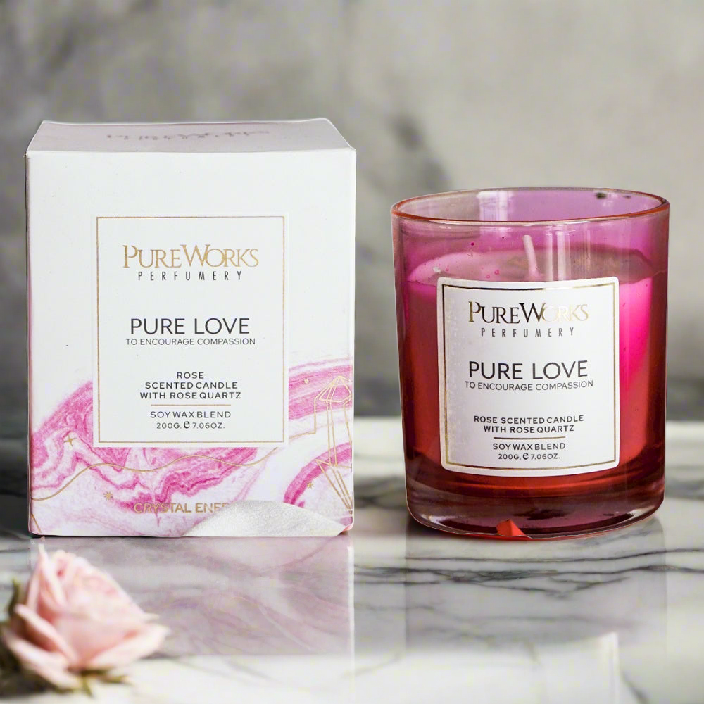 Pure Works Crystal Energy Candle - Pure Love