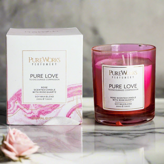 Pure Works Crystal Energy Candle - Pure Love