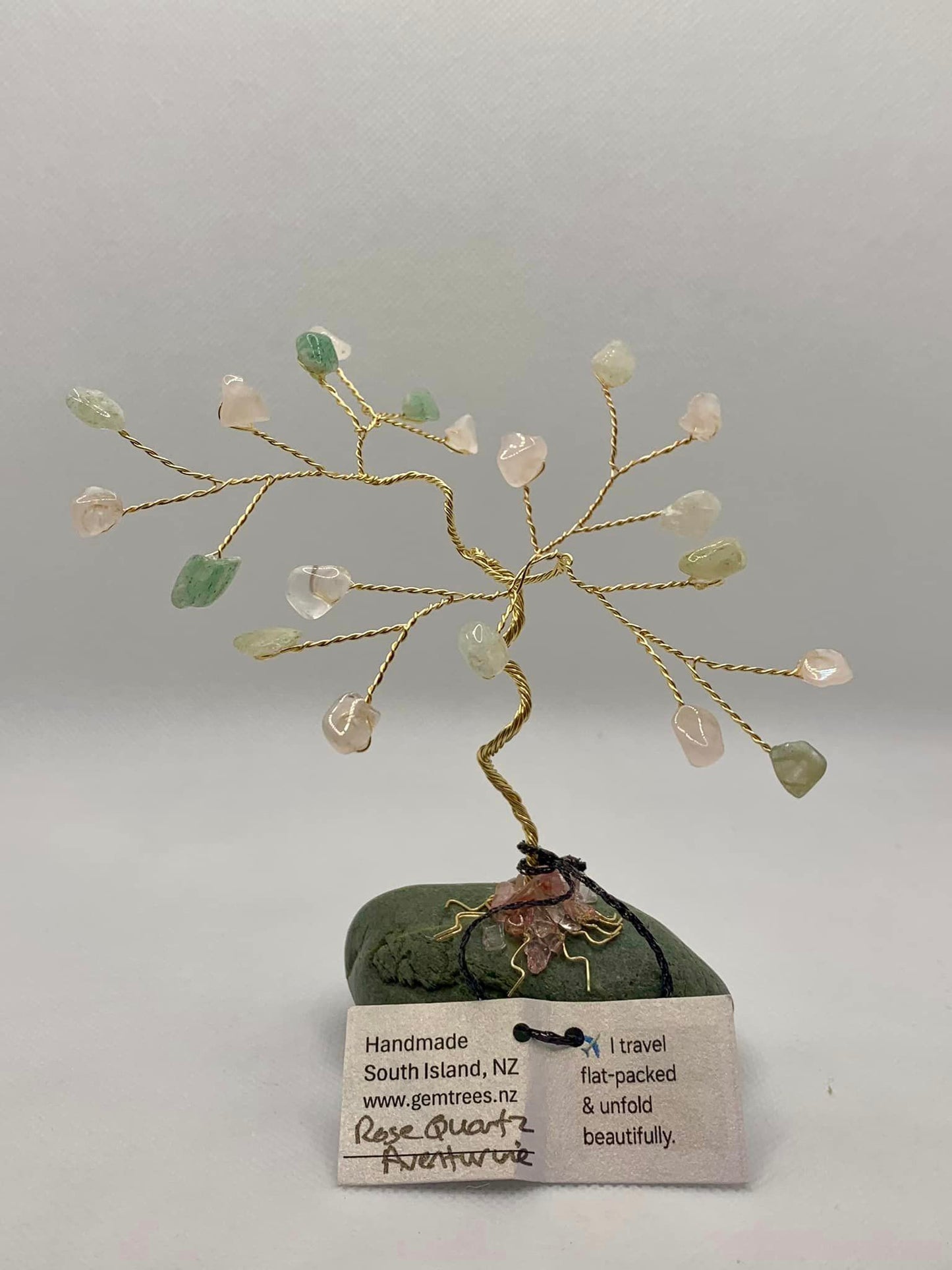 Rose Quartz & Aventurine Gemstone Tree #2