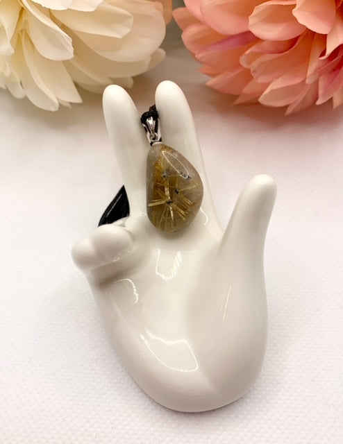 Rutilated Quartz Tumble Pendant