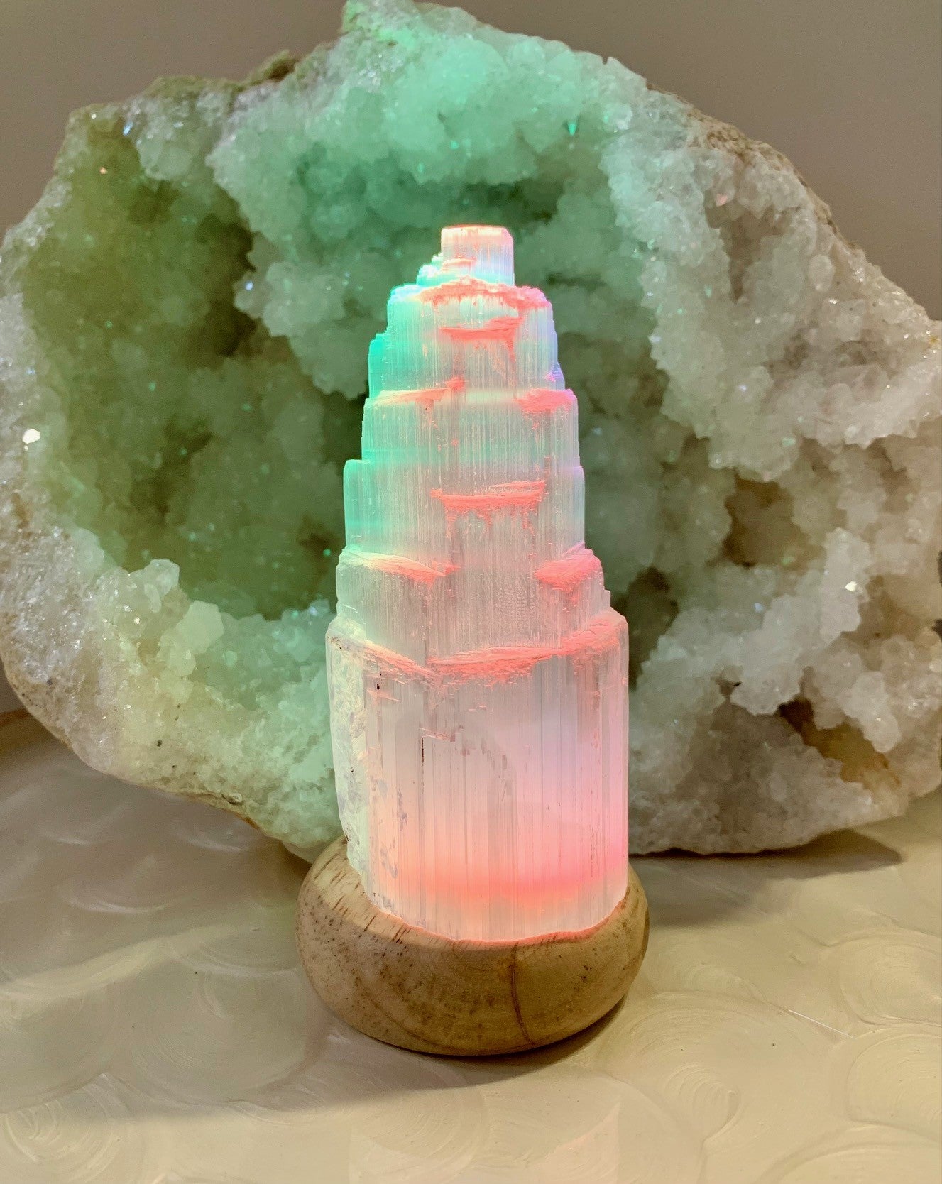 LED Selenite Colour Changing Lamp