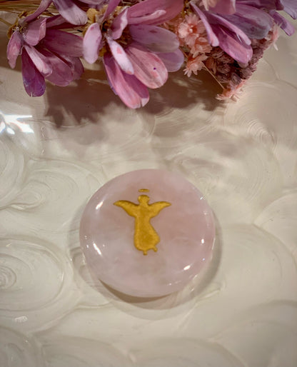 Rose Quartz Flat Stones (with image or word)